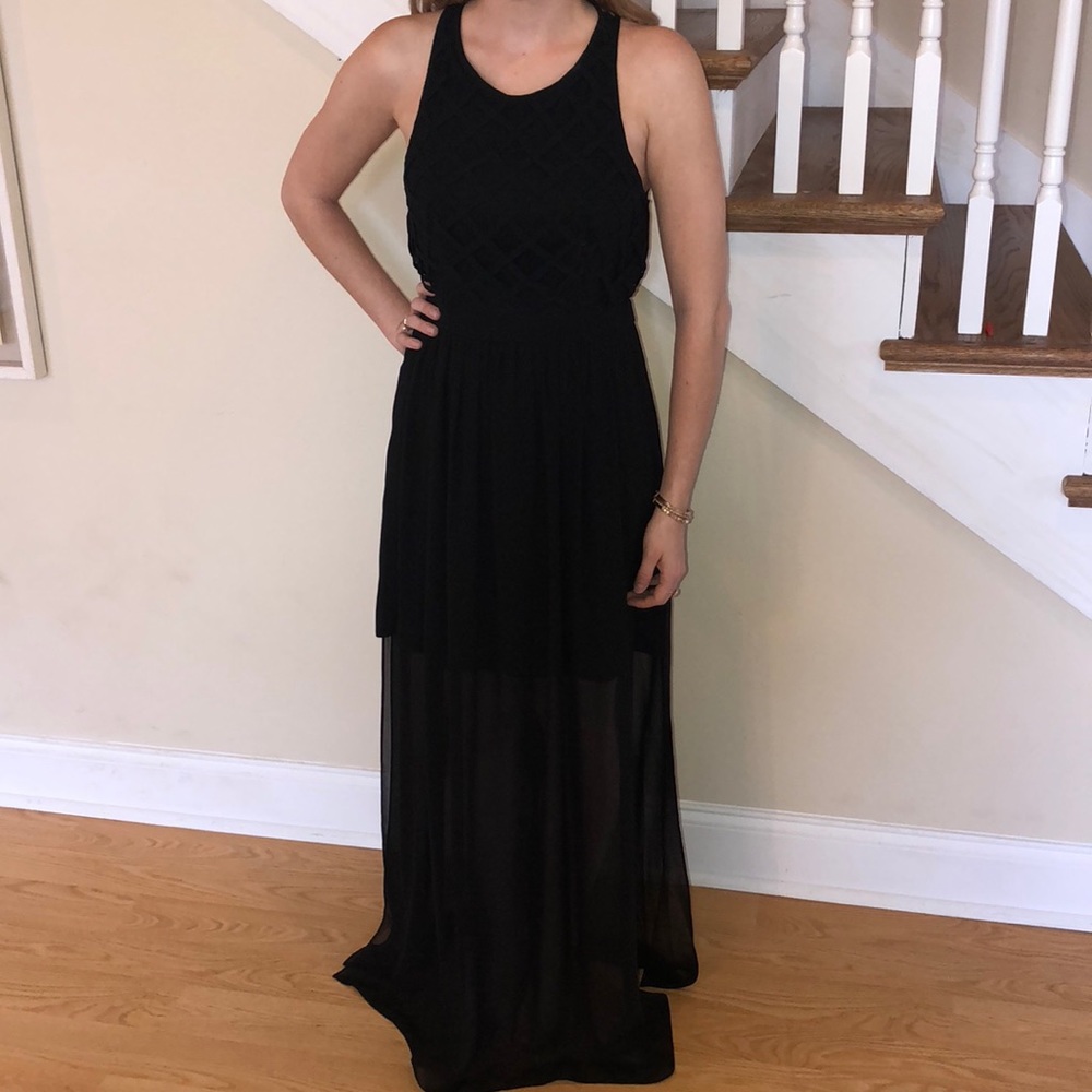 Black open back Maxi Dress